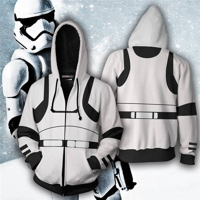 Star Wars Hoodies - Stormtrooper Cosplay Zip Up Hoodie