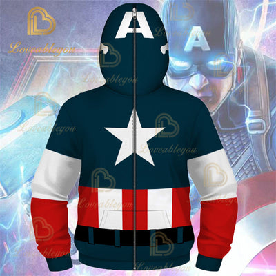 Superhero - Captain America Children Zip Up Hoodie