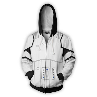 Star Wars Hoodies - Stormtrooper Cosplay Zip Up Hoodie