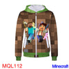 Anime Sweatshirt - Minecraft Unisex Zip Up Hoodie