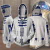 Star Wars - Robot D2-R2 Cosplay Zip Up Hoodie