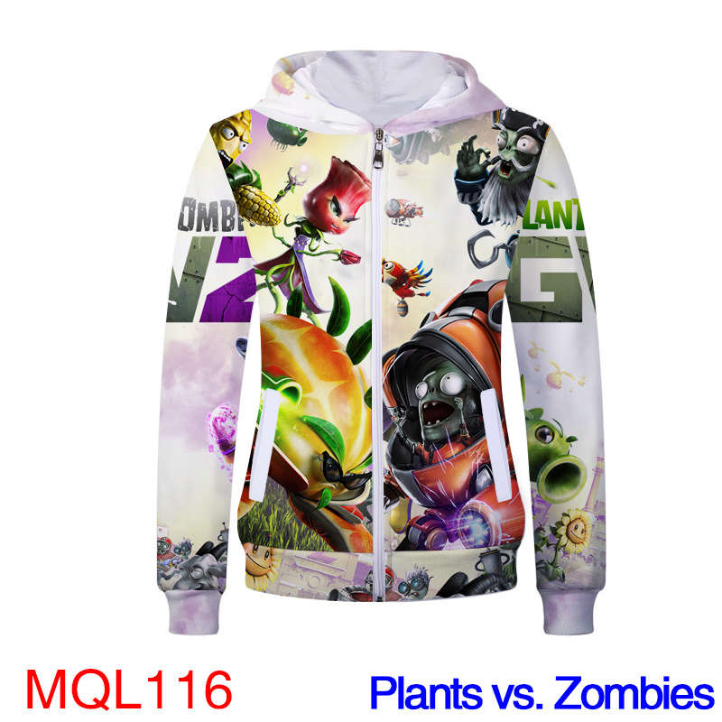 Anime Sweatshirt - Plants vs. Zombies Unisex Pullover Zip Up Hoodie