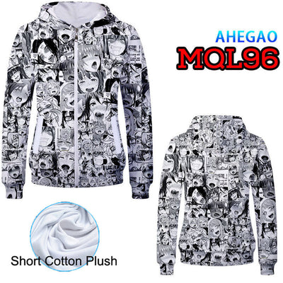 Ahegao Sweatshirt -  Unisex Pullover Zip Up Hoodie -5
