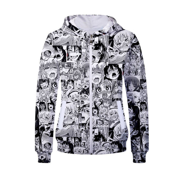 Ahegao Sweatshirt - Unisex Pullover Zip Up Hoodie 6 - Fans-Home