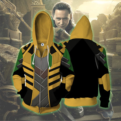 Loki Sweatshirt -  Loki Black Cosplay Zip Up Hoodie