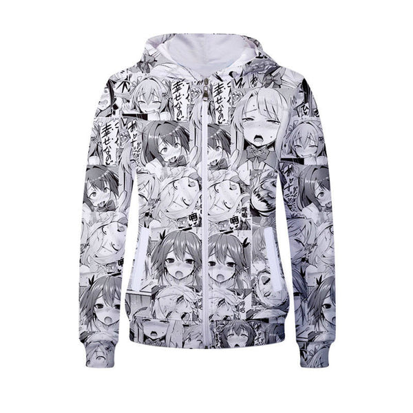 Ahegao Sweatshirt - Unisex Pullover Zip Up Hoodie -1 - Fans-Home