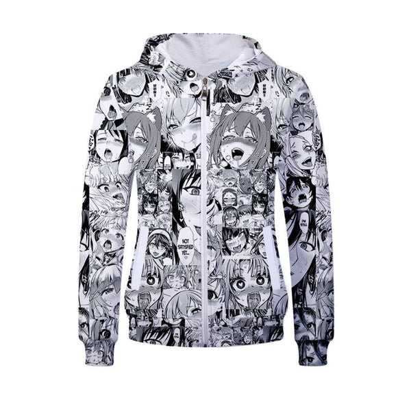 Ahegao Sweatshirt - Unisex Pullover Zip Up Hoodie -4 - Fans-Home