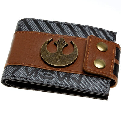 Star Wars Rogue One - Rebel Snap Bi-Fold Men Wallet with Metal Logo Badge Purse